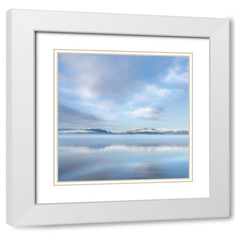 Mirrored Sunrise White Modern Wood Framed Art Print with Double Matting by Delimont, Danita