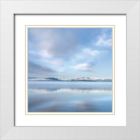 Mirrored Sunrise White Modern Wood Framed Art Print with Double Matting by Delimont, Danita