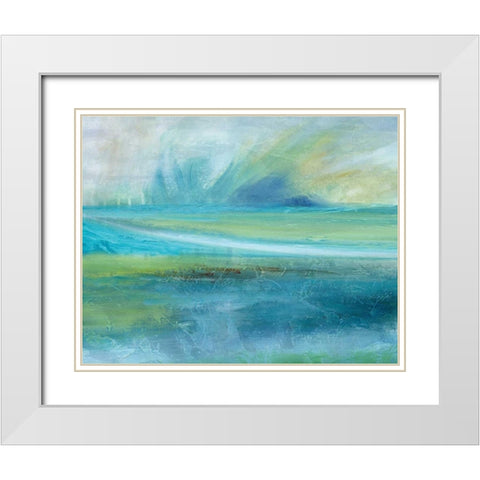 Sunrise Splash White Modern Wood Framed Art Print with Double Matting by Nan