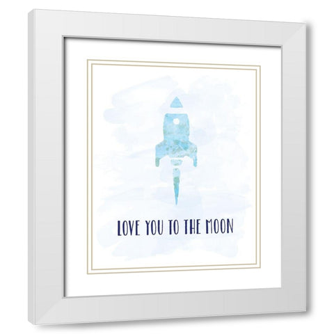 To The Moon White Modern Wood Framed Art Print with Double Matting by Murray, Amanda