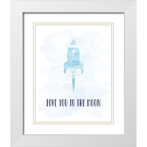 To The Moon White Modern Wood Framed Art Print with Double Matting by Murray, Amanda