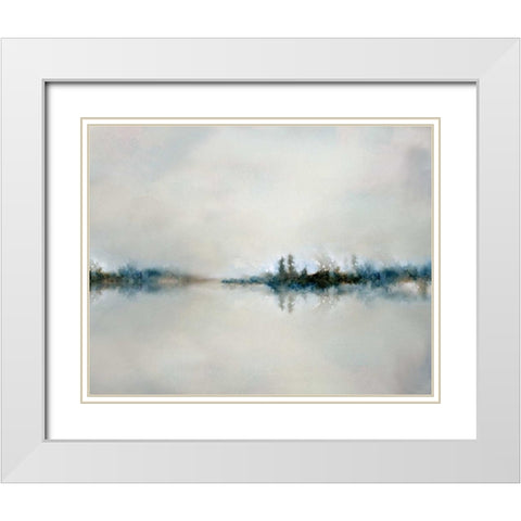 Calm Morning White Modern Wood Framed Art Print with Double Matting by Nan