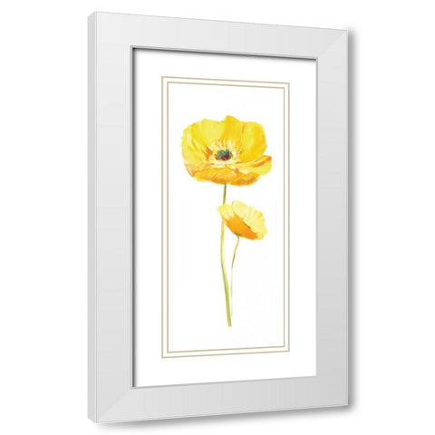 Poppy Pop III White Modern Wood Framed Art Print with Double Matting by Nan