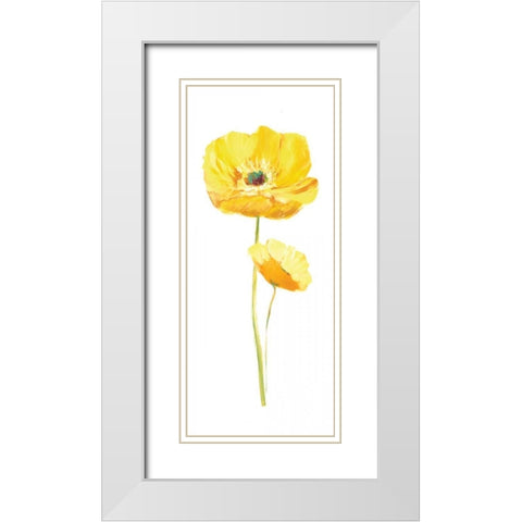 Poppy Pop III White Modern Wood Framed Art Print with Double Matting by Nan