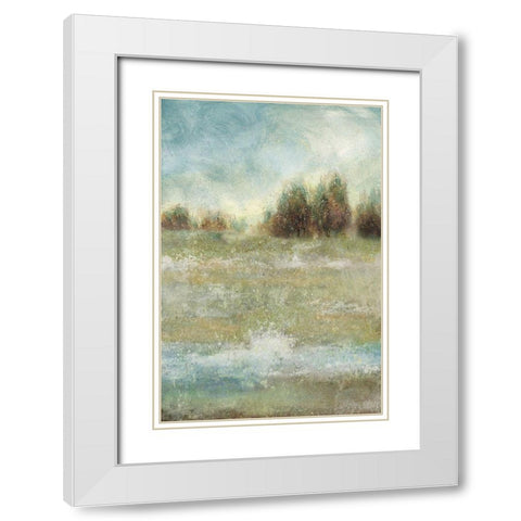 Meadow Enchantment White Modern Wood Framed Art Print with Double Matting by Nan