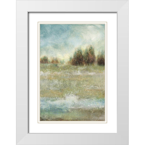 Meadow Enchantment White Modern Wood Framed Art Print with Double Matting by Nan