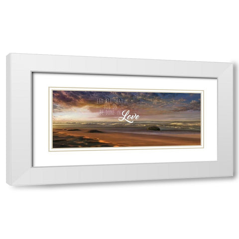 Be Done In Love White Modern Wood Framed Art Print with Double Matting by Calascibetta, Mike