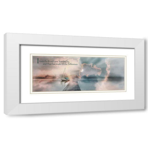 Road Less Traveled White Modern Wood Framed Art Print with Double Matting by Weisz, Irene