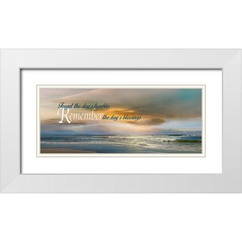 Remember White Modern Wood Framed Art Print with Double Matting by Calascibetta, Mike