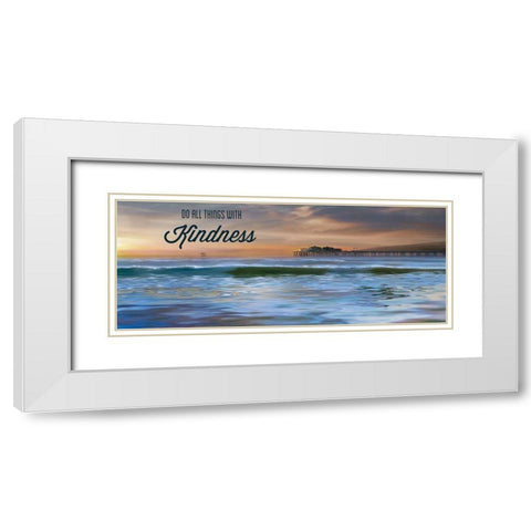 Kindness White Modern Wood Framed Art Print with Double Matting by Calascibetta, Mike