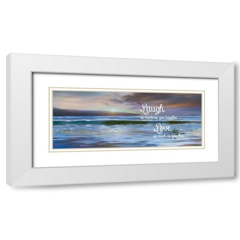 Laugh As Much White Modern Wood Framed Art Print with Double Matting by Calascibetta, Mike