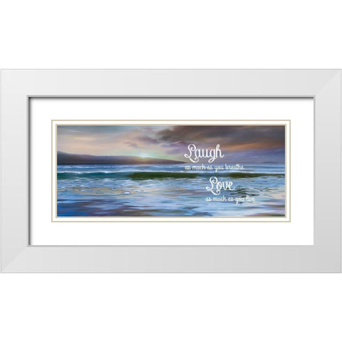 Laugh As Much White Modern Wood Framed Art Print with Double Matting by Calascibetta, Mike