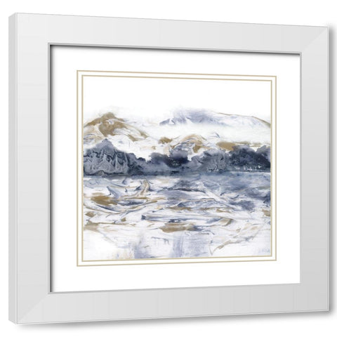 Marblescape White Modern Wood Framed Art Print with Double Matting by Nan