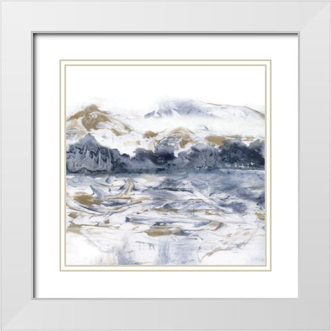 Marblescape White Modern Wood Framed Art Print with Double Matting by Nan