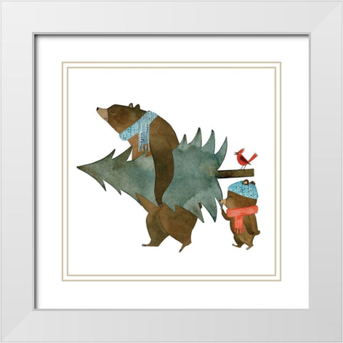 Wild Christmas II White Modern Wood Framed Art Print with Double Matting by Courtois, Muriel