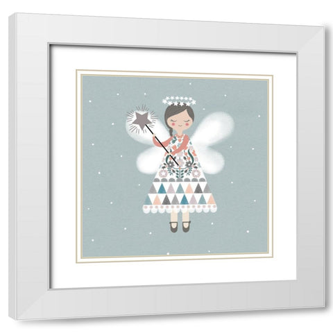 Sweet Star Angel White Modern Wood Framed Art Print with Double Matting by Wren, Jenny