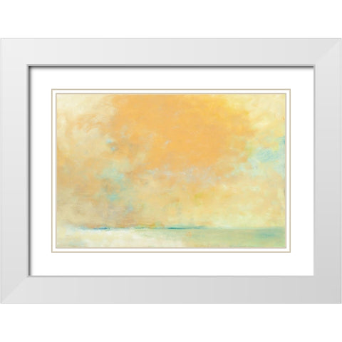 Tangerine White Modern Wood Framed Art Print with Double Matting by West, David