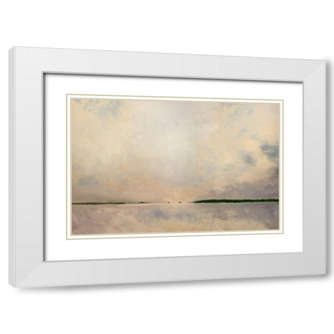 New Thinking White Modern Wood Framed Art Print with Double Matting by West, David