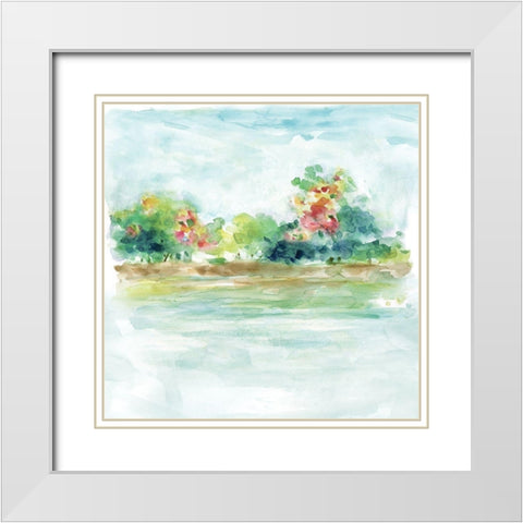 Water Garden White Modern Wood Framed Art Print with Double Matting by Robinson, Carol
