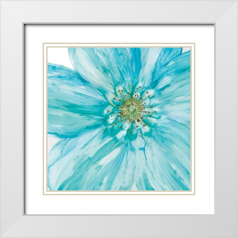 Bold Blue II White Modern Wood Framed Art Print with Double Matting by Robinson, Carol