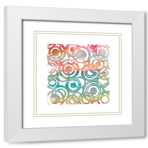 Whimsical III White Modern Wood Framed Art Print with Double Matting by Robinson, Carol