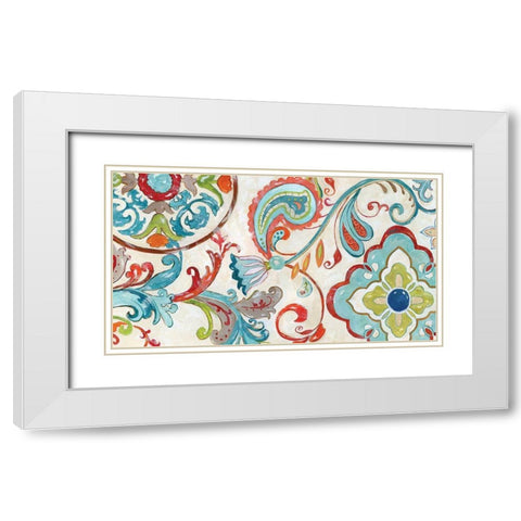 Inspired Henna White Modern Wood Framed Art Print with Double Matting by Nan