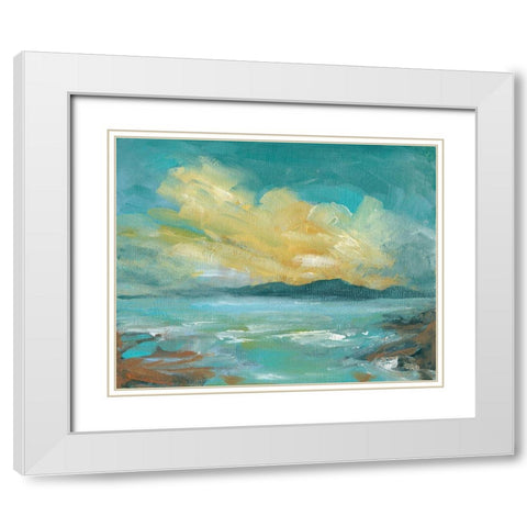 Rocky Beach White Modern Wood Framed Art Print with Double Matting by Robinson, Carol