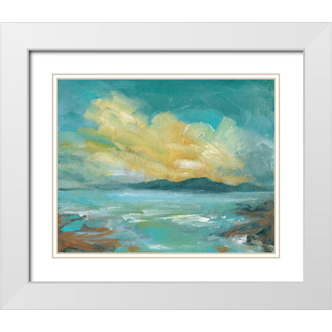Rocky Beach White Modern Wood Framed Art Print with Double Matting by Robinson, Carol
