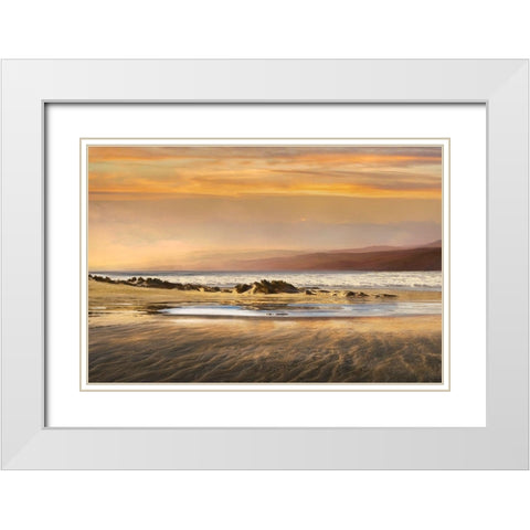 Dusk Tidal White Modern Wood Framed Art Print with Double Matting by Calascibetta, Mike
