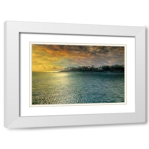 Mystic Island White Modern Wood Framed Art Print with Double Matting by Calascibetta, Mike