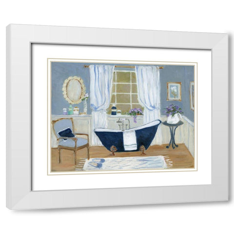 Violet Spa I White Modern Wood Framed Art Print with Double Matting by Swatland, Sally