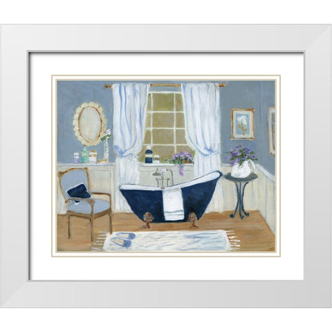 Violet Spa I White Modern Wood Framed Art Print with Double Matting by Swatland, Sally