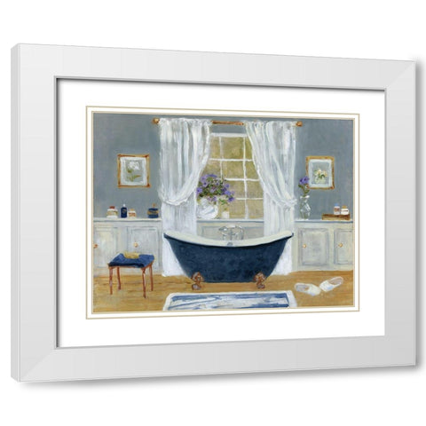 Violet Spa II White Modern Wood Framed Art Print with Double Matting by Swatland, Sally