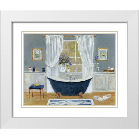 Violet Spa II White Modern Wood Framed Art Print with Double Matting by Swatland, Sally