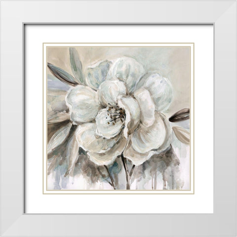 Neutral Bloom II White Modern Wood Framed Art Print with Double Matting by Robinson, Carol