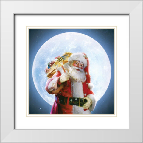 Moonlight Delivery White Modern Wood Framed Art Print with Double Matting by Mendez, Simon