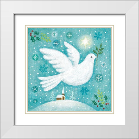 Peace On Earth White Modern Wood Framed Art Print with Double Matting by Cave, Joanne