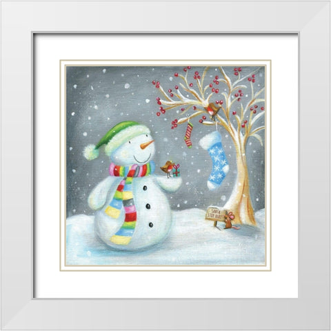 Stocking Is Hung White Modern Wood Framed Art Print with Double Matting by Oakley, Ileana