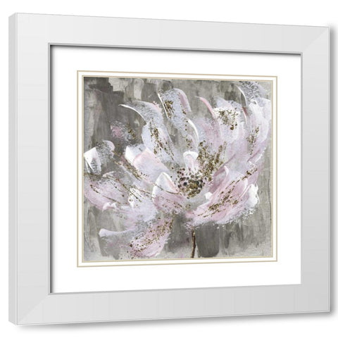 Blushy and Splashy White Modern Wood Framed Art Print with Double Matting by Craven, Katrina
