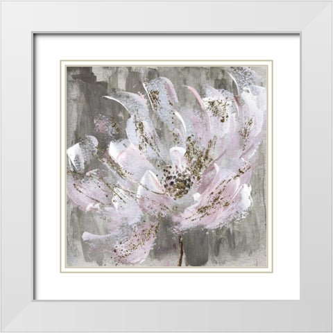 Blushy and Splashy White Modern Wood Framed Art Print with Double Matting by Craven, Katrina