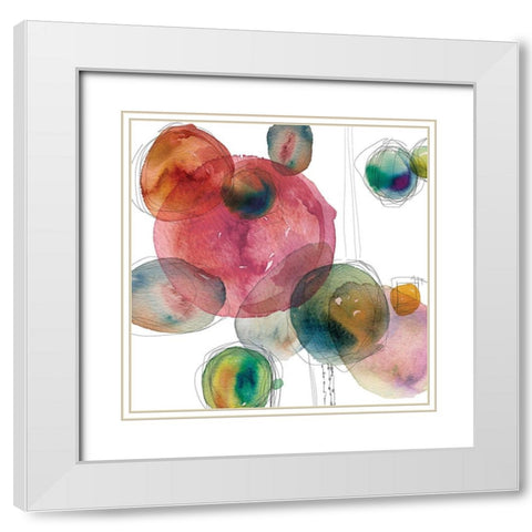 Color Drops White Modern Wood Framed Art Print with Double Matting by Robinson, Carol