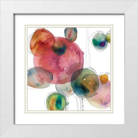 Color Drops White Modern Wood Framed Art Print with Double Matting by Robinson, Carol
