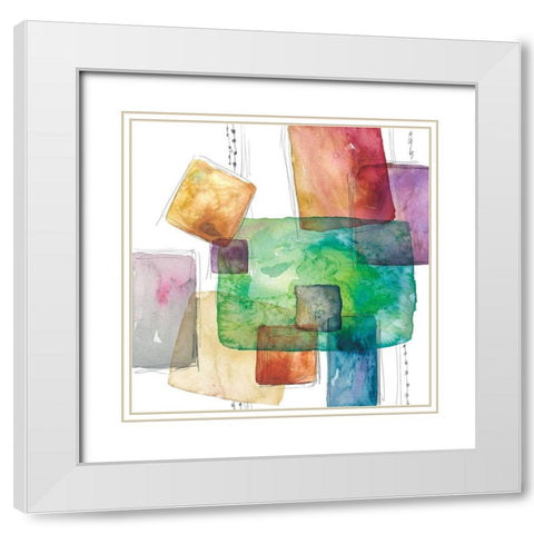 Color Blocks White Modern Wood Framed Art Print with Double Matting by Robinson, Carol