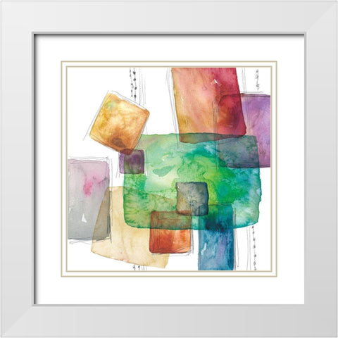 Color Blocks White Modern Wood Framed Art Print with Double Matting by Robinson, Carol