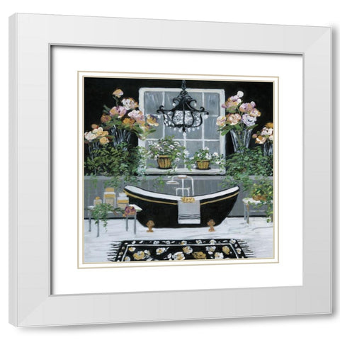 Femme Noir Bath I White Modern Wood Framed Art Print with Double Matting by Swatland, Sally