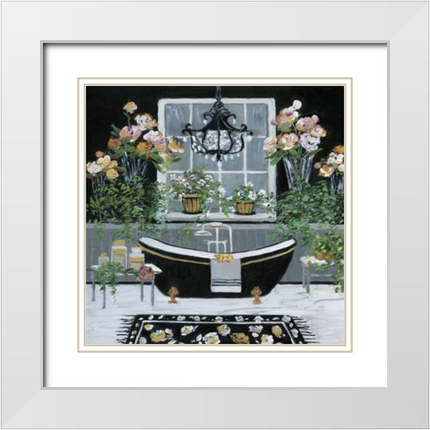 Femme Noir Bath I White Modern Wood Framed Art Print with Double Matting by Swatland, Sally