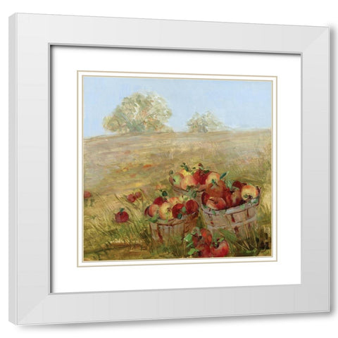 Apple Picking I White Modern Wood Framed Art Print with Double Matting by Swatland, Sally