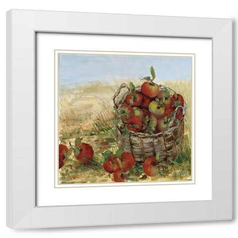 Apple Picking II White Modern Wood Framed Art Print with Double Matting by Swatland, Sally