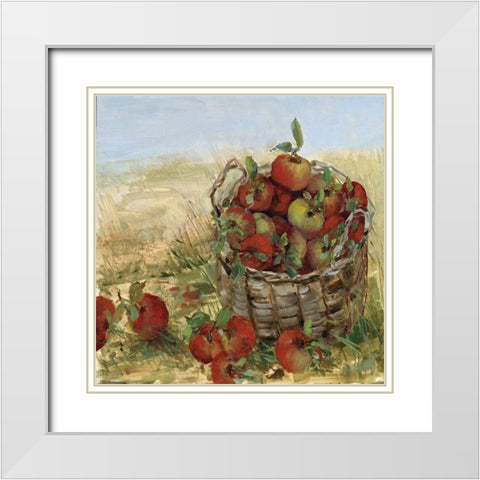 Apple Picking II White Modern Wood Framed Art Print with Double Matting by Swatland, Sally