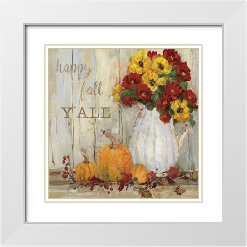 Pumpkin Patch II White Modern Wood Framed Art Print with Double Matting by Swatland, Sally